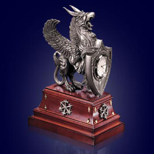 Heraldische Greifen-Uhr