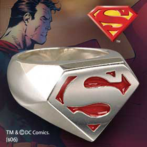 Superman - Sterling Signet Ring rot emailiert